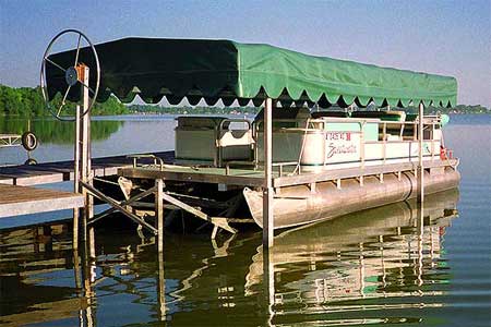 Picture of Pontoon Boat On Lift
