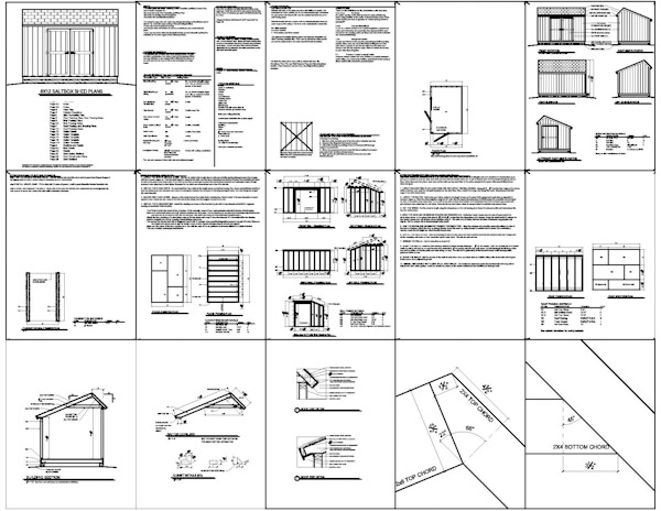 Shed Plans Garden Shed Plans Saltbox by 8'x10'x12'x14'x16'x18 ...