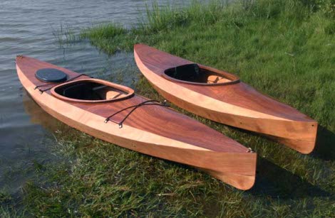 Wooden Kayak plans finished materials for wooden kayaks and boats.