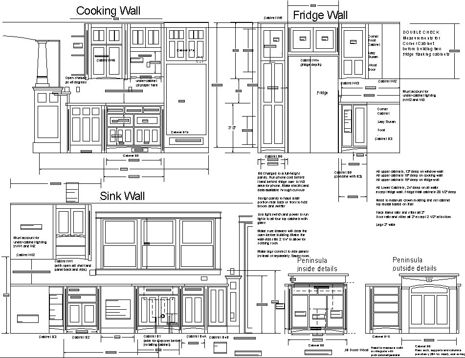 Kitchen Cabinet Drawing Plans