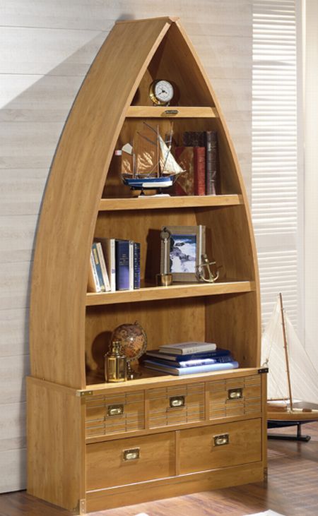 Boat Shaped Bookcase Plans | How To Build DIY PDF Download 