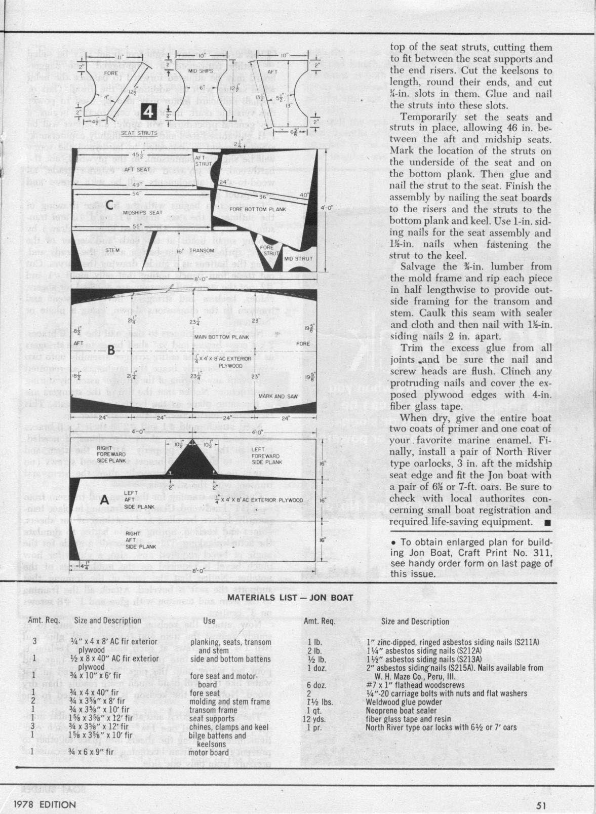 Two Sheet Wooden Boat Plans