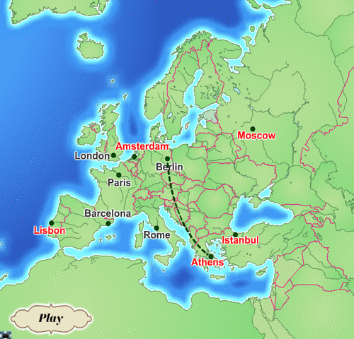 ヨーロッパ旅行のパズルゲーム「Discover Europe」