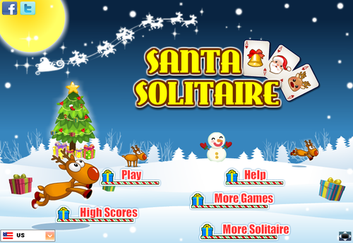 クリスマスのソリティアゲーム「Santa Solitaire」