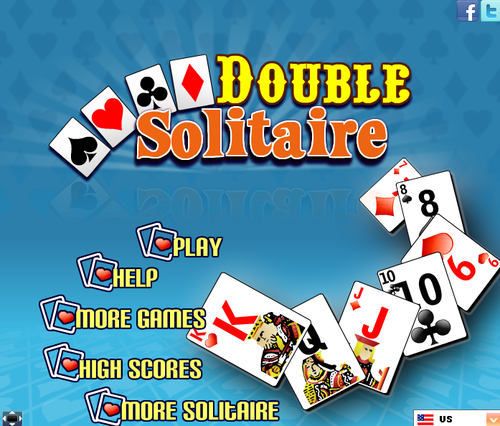 ２組のカードでコンピューターと協力するトランプゲーム　Double Solitaire