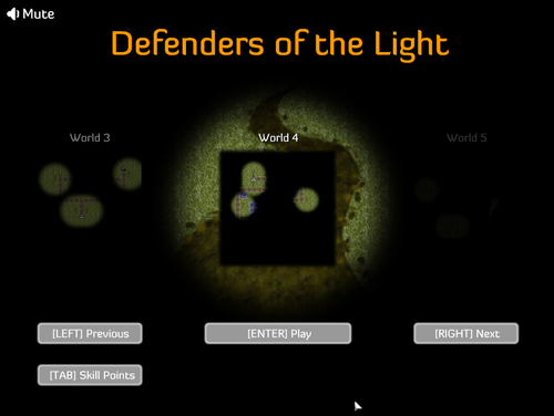 暗闇を照らしてタワーを設置するタワーディフェンスゲーム