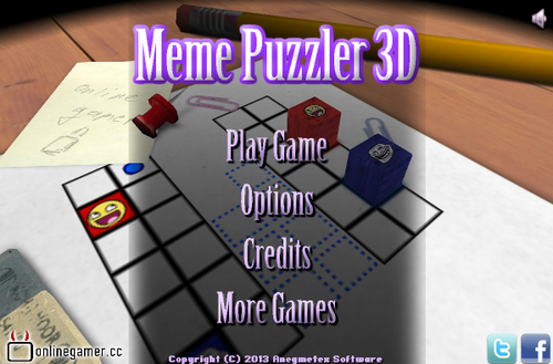 ブロックを転がして所定の場所に収めよう　Meme Puzzler 3D