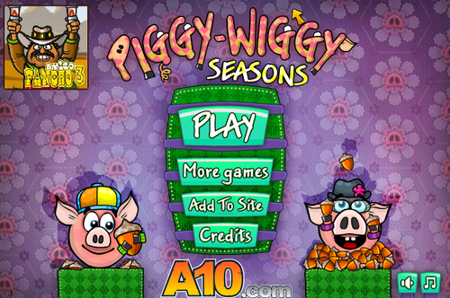 ブタを誘導してドングリを回収するパズルゲーム　Piggy Wiggy Seasons