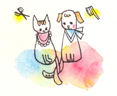 トリマー 犬とネコ のイラスト Iopui