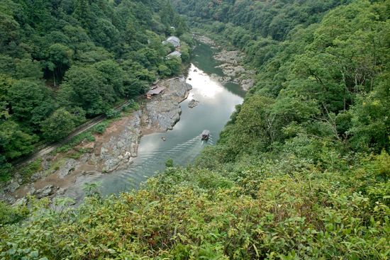 嵐山公園から桂川を望む