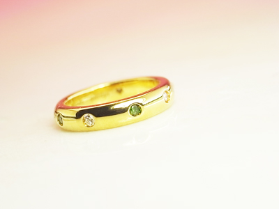 結婚指輪　緑