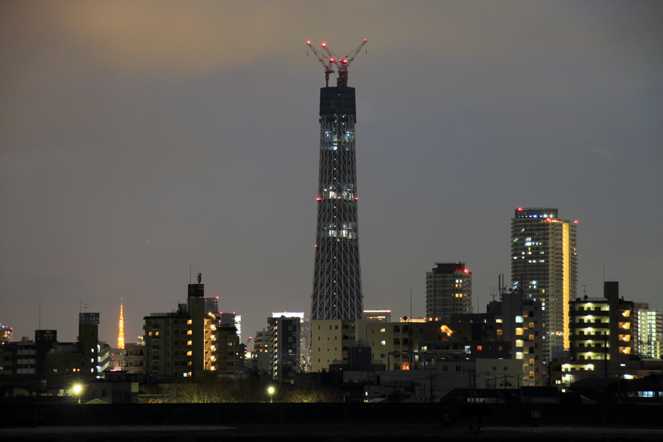 スカイツリーと東京タワー　2010.3.16