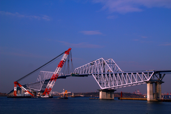 東京ゲートブリッジ最後の橋桁架設工事 3