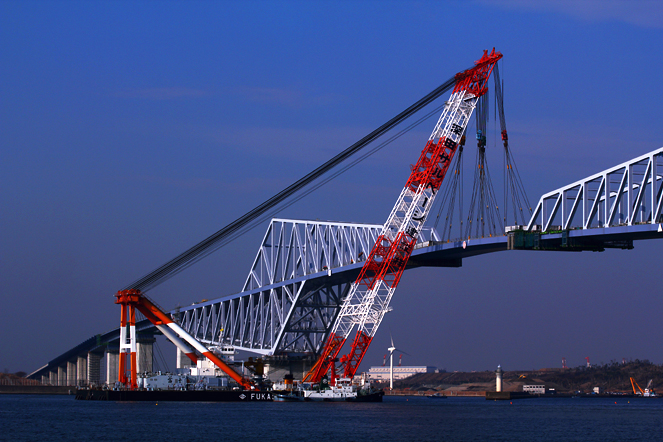 東京ゲートブリッジ最後の橋桁架設工事 4