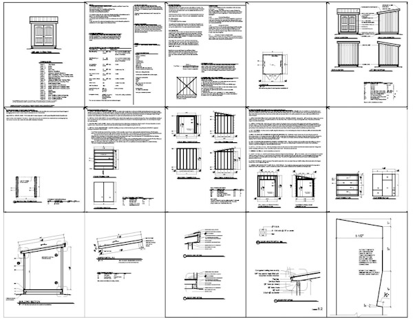 storage shed blueprints for constructing a 8×10 wooden shed