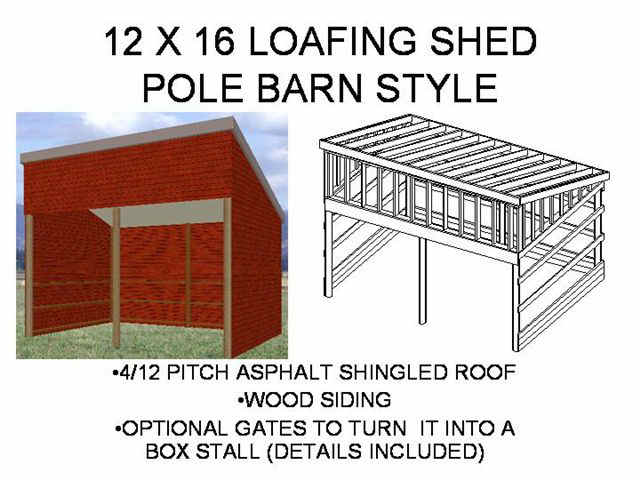 loafing shed plans free by 8\'x10\'x12\'x14\'x16\'x18\'x20