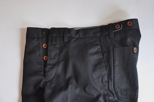 T:C ANTIQUE HEAVY DRILL TAPERED CROPPED TROUSERS