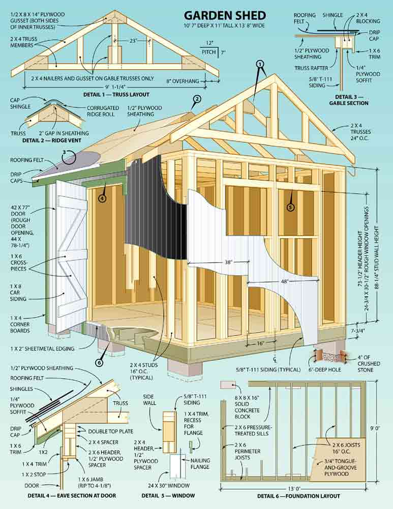 Garden Shed Plans - How To build DIY Woodworking 